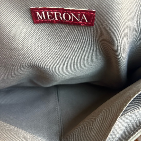 Chic gray Leather Crossbody Bag Merona - Picture 11 of 12